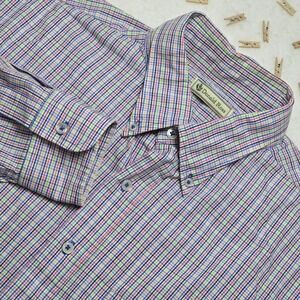 Donald Ross Men's Long‎ Sleeve Shirt L Multicolor Check 100% Cotton Classic Fit